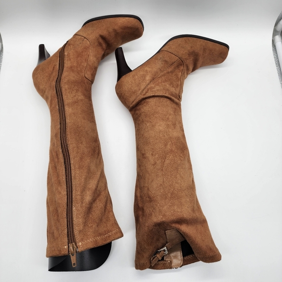 Etienne Aigner Historia Square Toe Heeled Sock Boots Size 6 - Picture 4 of 14